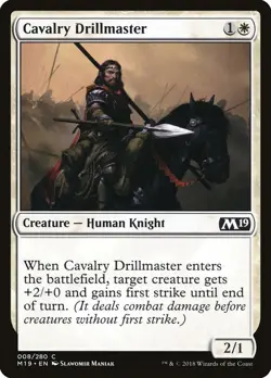 Cavalry Drillmaster 8 M19 MTG Common White Human Knight Maniak 2018 First Strike - Image 1