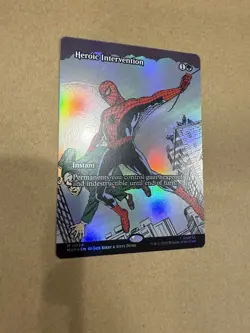 FOIL Heroic Intervention (Borderless) 0034 MTG Spider-Man - Image 2