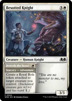 MTG - Besotted Knight - NM - Wilds Of Eldraine (WOE) - 4 - Image 1