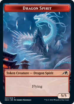 Dragon Spirit Token - Kamigawa: Neon Dynasty #007/019 MTG Magic The Gathering - Image 1