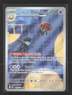 2025 Pokemon Scarlet & Violet White Flare Team Rocket's Orbeetle #198/182 - Image 1