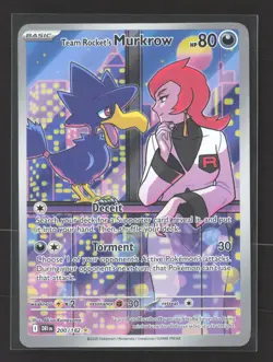 2025 Pokemon Scarlet & Violet White Flare Team Rocket's Murkrow #200/182 - Image 1