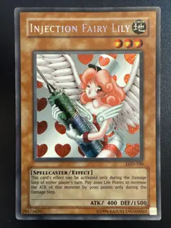 Injection Fairy Lily LOD-100 Holo Secret Rare YuGiOh 1996 EXC English - Image 1