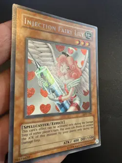 Injection Fairy Lily LOD-100 Holo Secret Rare YuGiOh 1996 EXC English - Image 3