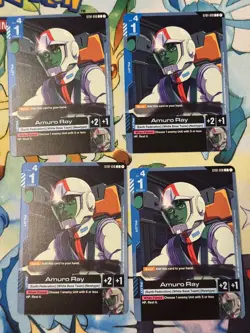 4 x Gundam Card Game Amuro Ray ST01-010 C - Image 1