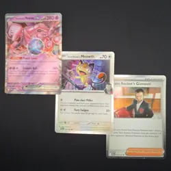 Pokemon TCG Card Team Rockets Mewtwo ex SVP 205 Meowth Giovanni Bundle - NM - Image 1