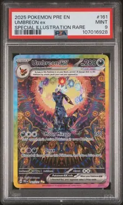 2025 POKEMON PRE EN-PRISMATIC EVOLUTIONS #161 UMBREON ex PSA 9 - Image 1
