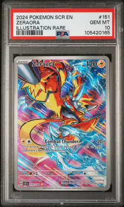 2024 POKEMON SCR EN-STELLAR CROWN ILLUSTRATION RARE #151 ZERAORA PSA 10 - Image 1