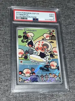 2024 POKEMON SSP EN SURGING SPARKS ILLUSTRATION RARE #207 CLOBBOPUS PSA 9 - Image 1