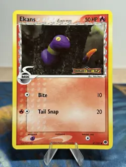 Ekans Delta Species 47/101 Ex Dragon Frontiers Reverse Holo Yuka Morii Pokemon - Image 1