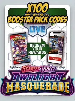 100 Twilight Masquerade Booster Pack Codes - Pokemon TCG Live eBay Messaged - Image 1
