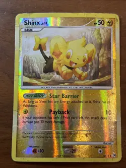 Pokemon Arceus #SH12 Shinx 2009 Lightning Reverse Holo Rare HP POOR READ - Image 3