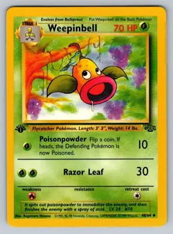 1999 Pokemon Jungle 1st Edition WOTC Weepinbell Uncommon 48/64 - Image 1