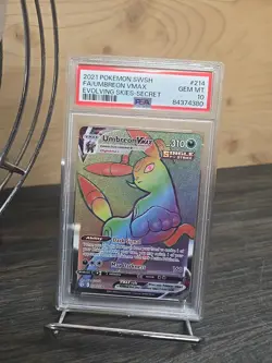 2021 Pokemon SWSH Evolving Skies #214 FA Umbreon Vmax Rainbow PSA 10 Gem Mint - Image 1