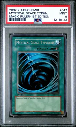 2002 YU-GI-OH! MRL-MAGIC RULER 1ST ED #047 MYSTICAL SPACE TYPHOON PSA 9 - Image 1