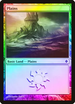 Plains (166) FOIL New Phyrexia HEAVILY PLD Basic Land MAGIC MTG CARD ABUGames - Image 1