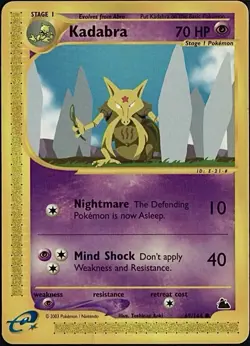 MP Regular Kadabra Pokemon Card | Vintage e-Reader Common | WoTC Skyridge 69/144 - Image 1