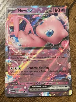 Pokemon Mew EX TCG Scarlet & Violet Holo Double Rare Card 151/165 - Image 1