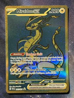 Miraidon EX 243/091 Paldean Fates Full Art Gold Hyper Rare NM MINT Pokemon Card - Image 1