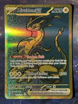 Miraidon EX 243/091 Paldean Fates Full Art Gold Hyper Rare NM MINT Pokemon Card - Image 3