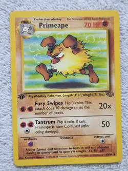 Primeape 43/64 Uncommon Jungle 1st Edition Non Holo Pokemon Card WOTC - LP - NM - Image 1