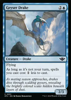 Geyser Drake - Foil Light Play, English Magic the Gathering MTG Outlaws of Thund - Image 1