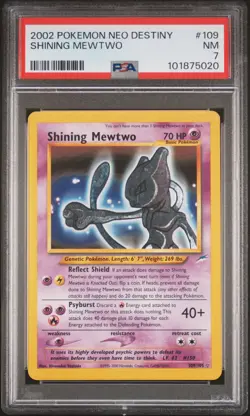 2002 POKEMON NEO DESTINY #109 SHINING MEWTWO PSA 7 - Image 1