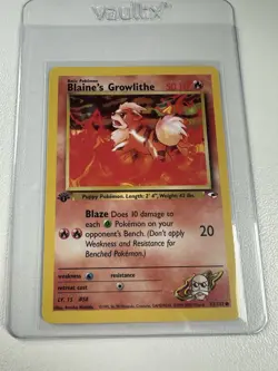 Blaine’s Growlithe 1st edition Gym Heroes 62/132 WOTC vintage Pokemon - Image 1
