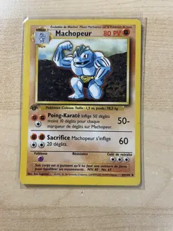 Pokemon Machopeur (Machoke) Base Set 1st Edition French #34 (LP) - Image 1