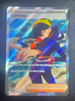 Pokemon TCG Carmine Full Art Trainer 204/167 Twilight Masquerade Ultra Rare Holo - Image 1