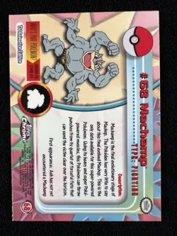 Machamp Topps Chrome Pokemon Series 1 #68 - NM - Image 2