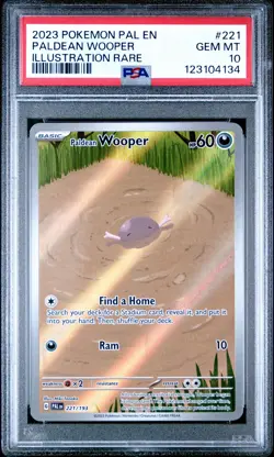 2023 Pokemon Paldea Evolved 221 Paldean Wooper Full Art Illustration Rare PSA 10 - Image 1