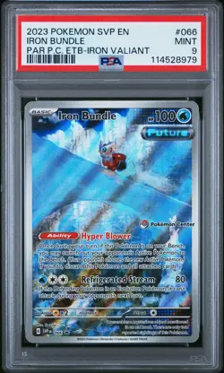 2023 POKEMON PARDOX RIFT POKEMON CENTER ETB PROMO SVP EN #066 IRON BUNDLE PSA 9 - Image 1