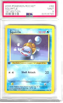 2000 Pokemon Rocket Squirtle #68 First Edition PSA 9 - Image 1