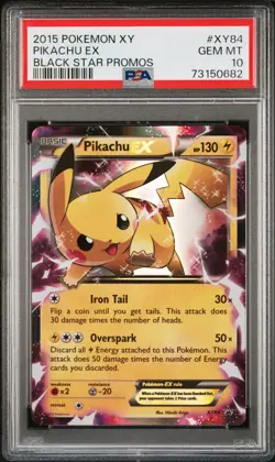 2015 POKEMON XY BLACK STAR PROMOS #XY84 PIKACHU EX PSA 10 - Image 1