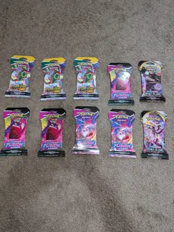 Pokemon TCG Sleeved Booster Packs Evolving Skies, Fusion Strike & Revel Clash - Image 1