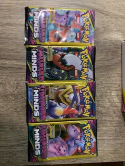 Pokemon Sun & Moon Unified Minds | 3 Card Mini Booster (4) Packs Factory Sealed - Image 2