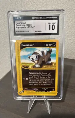 (POP 37) CGC 10 GEM MINT Pokemon Houndour Aquapolis 87/147 2003 Card - Image 2