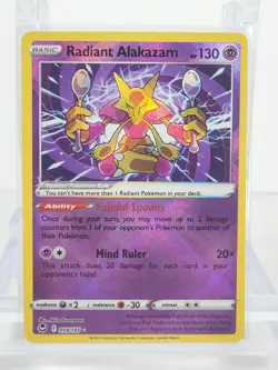 Radiant Alakazam Pokemon Card 059/195 Silver Tempest 2022 - Image 1