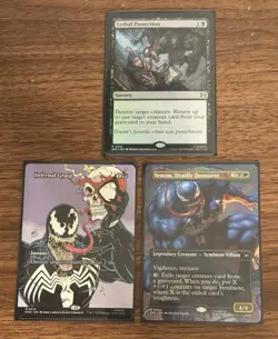 MTG Marvel Spiderman 3 Venom Card Lot Infernal Grasp NF Venom Deadly Devourer NF - Image 2