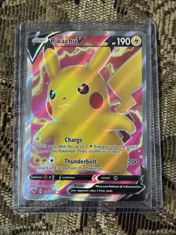 Pikachu V (Full Art) 170/185 SWSH04: Vivid Voltage - Pokemon Card - NM - Image 1
