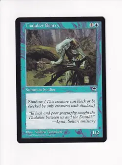 1997 MAGIC THE GATHERING MTG TEMPEST THALAKOS SENTRY (PH) - Image 1