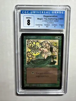 MTG Beta Regeneration CGC 8 Quad++ NM/Mint (9 centering) 1993 - Image 1