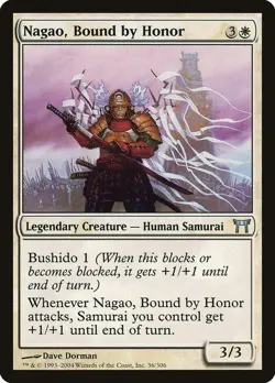Nagao, Bound by Honor 36 CHK Dorman Samurai Bushido Uncommon White Human MTG EN - Image 1