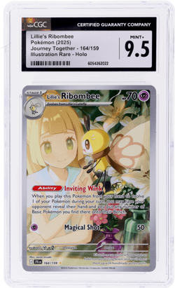 2025 Pokemon Journey Together Lillie's Ribombee Illustration Rare #164 CGC 9.5 - Image 1