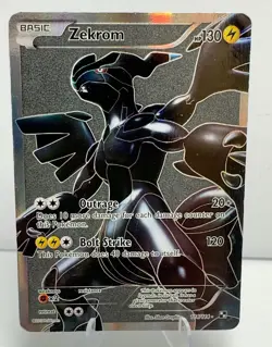 2011 Pokemon Zekrom Full Art 114/114 Black White Base Ultra Rare Holo Played MP - Image 1