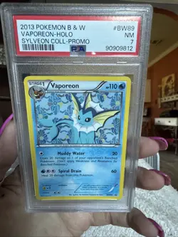 Vaporeon BW89 Black & White Sylveon Collection Promo Near Mint Pokemon PSA 7 - Image 2