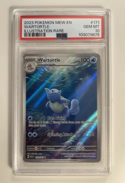 2023 POKEMON MEW EN-151 Wartortle ILLUSTRATION RARE #171/165 PSA 10 GEM MT - Image 1