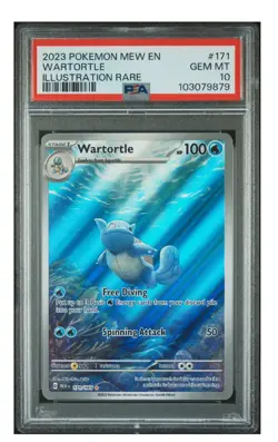 2023 POKEMON MEW EN-151 Wartortle ILLUSTRATION RARE #171/165 PSA 10 GEM MT - Image 3