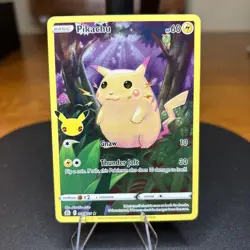 RAW! Pikachu Base Set 005/025 Pokemon Celebrations NM-NM+ - Image 1